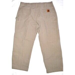 Carhartt Men’s Work Pants B171 Dungaree Fit Khaki 42x30 Canvas Carpenter